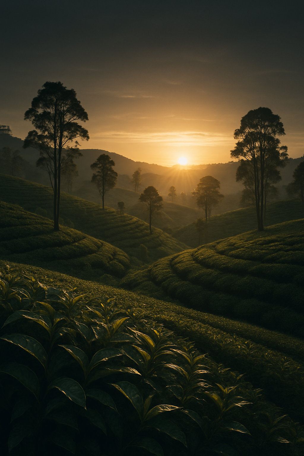 image of farmland with sunrise (for a agricultural services)